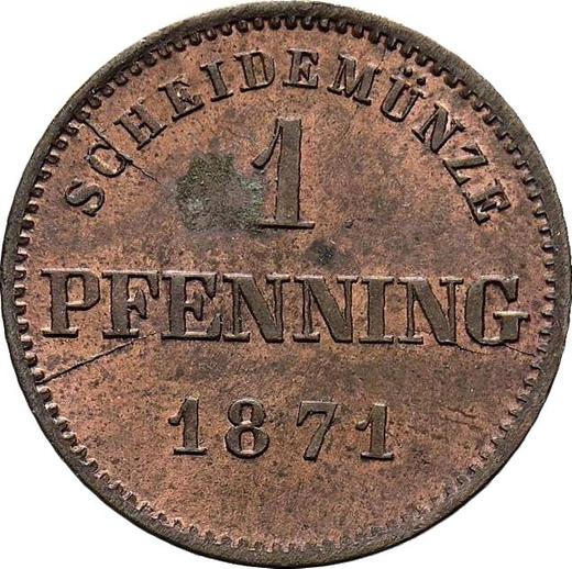 Реверс монеты - 1 пфенниг 1871 года - цена  монеты - Бавария, Людвиг II