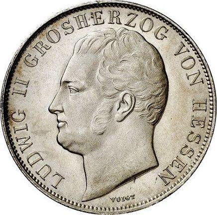 Аверс монеты - 1 гульден 1839 года - цена серебряной монеты - Гессен-Дармштадт, Людвиг II