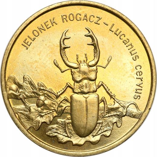 Reverso 2 eslotis 1997 MW "Lucano ciervo" - valor de la moneda  - Polonia, República moderna