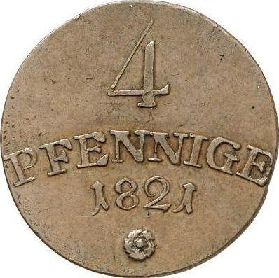 Reverso 4 Pfennige 1821 - valor de la moneda  - Sajonia-Weimar-Eisenach, Carlos Augusto