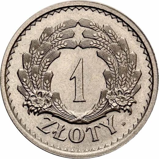 Реверс монеты - Пробный 1 злотый 1928 года "Венок из колосьев" Никель - цена  монеты - Польша, II Республика