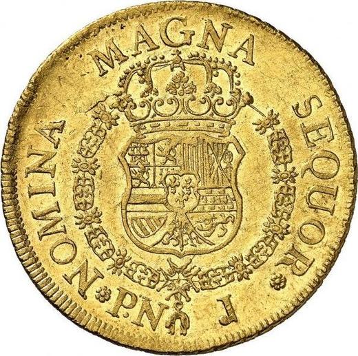 Rewers monety - 8 escudo 1768 PN J "Typ 1760-1771" - cena złotej monety - Kolumbia, Karol III