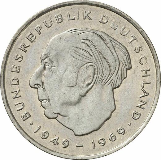 Аверс монеты - 2 марки 1971 года J "Теодор Хойс" - цена  монеты - Германия, ФРГ