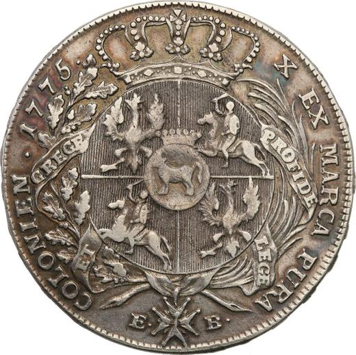Реверс монеты - Талер 1775 года EB LITH - цена серебряной монеты - Польша, Станислав II Август