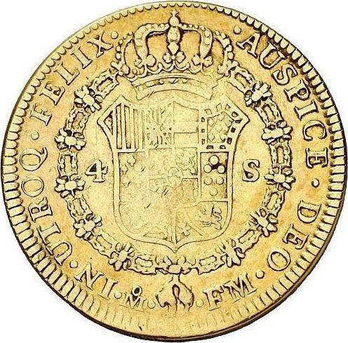 Revers 4 Escudos 1790 Mo FM Inschrift "CAROL IV" - Goldmünze Wert - Mexiko, Karl IV