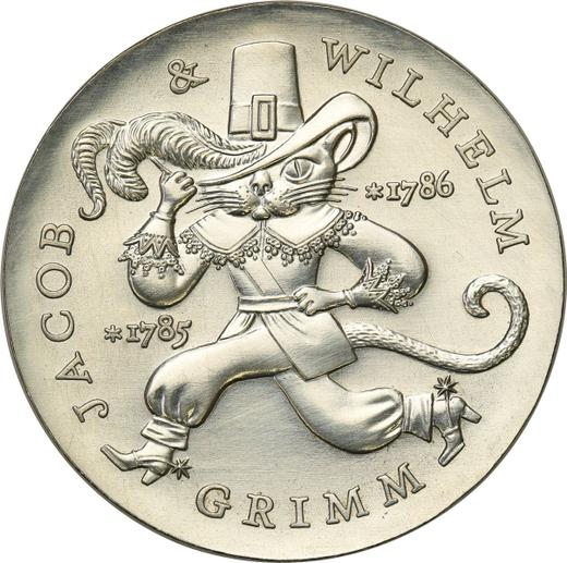 Аверс монеты - 20 марок 1986 года A "Братья Гримм" - цена серебряной монеты - Германия, ГДР