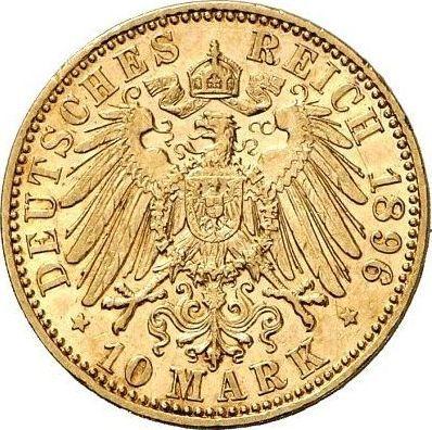 Rewers monety - 10 marek 1896 A "Hesja" - cena złotej monety - Niemcy, Cesarstwo Niemieckie