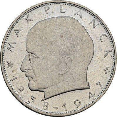 Anverso 2 marcos 1969 G "Max Planck" - valor de la moneda  - Alemania, RFA