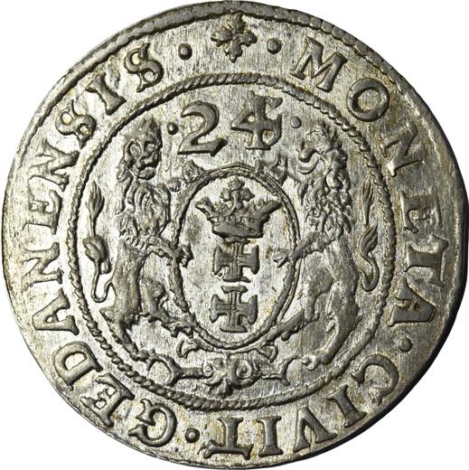 Реверс монеты - Орт (18 грошей) 1624 года "Гданьск" - цена серебряной монеты - Польша, Сигизмунд III Ваза