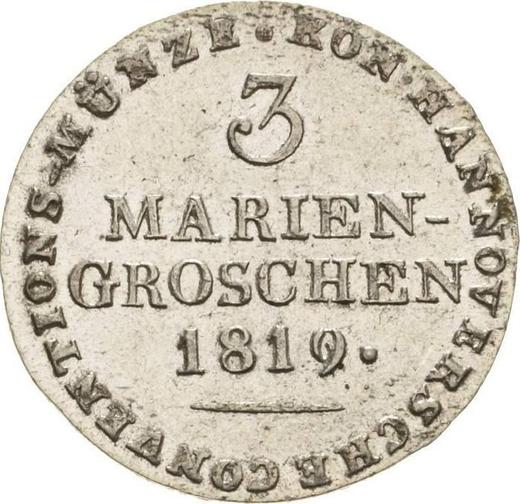 Reverso 3 Mariengroschen 1819 L.A.B. - valor de la moneda de plata - Hannover, Jorge III