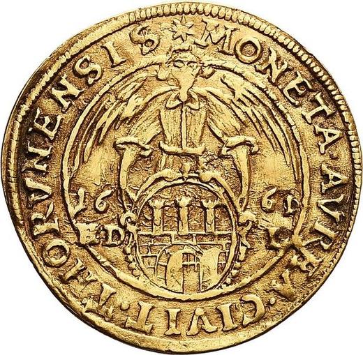 Реверс монеты - Дукат 1661 года HDL "Торунь" - цена золотой монеты - Польша, Ян II Казимир