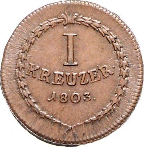 Reverso 1 Kreuzer 1803 - valor de la moneda  - Baden, Carlos Federico 