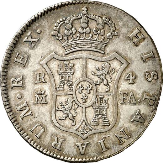 Reverso 4 reales 1804 M FA - valor de la moneda de plata - España, Carlos IV