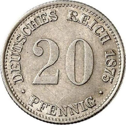 Аверс монеты - 20 пфеннигов 1875 года E "Тип 1873-1877" - цена серебряной монеты - Германия, Германская Империя