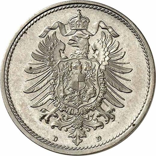 Reverso 10 Pfennige 1874 D "Tipo 1873-1889" - valor de la moneda  - Alemania, Imperio alemán