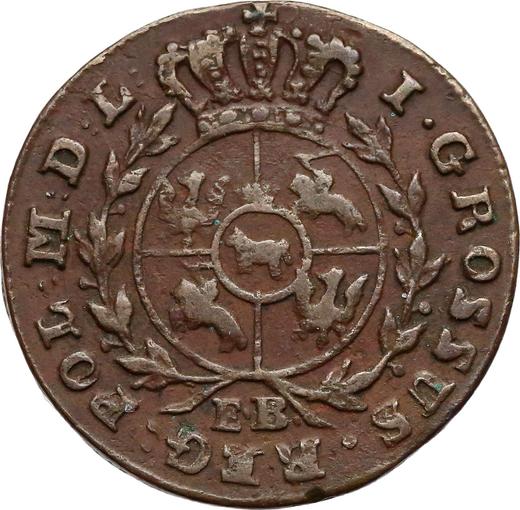 Реверс монеты - 1 грош 1792 года EB - цена  монеты - Польша, Станислав II Август