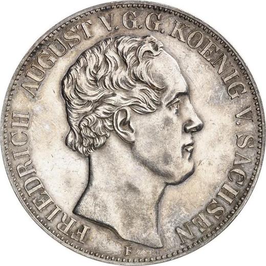 Аверс монеты - 2 талера 1847 года F "Премия за трудолюбие" - цена серебряной монеты - Саксония-Альбертина, Фридрих Август II
