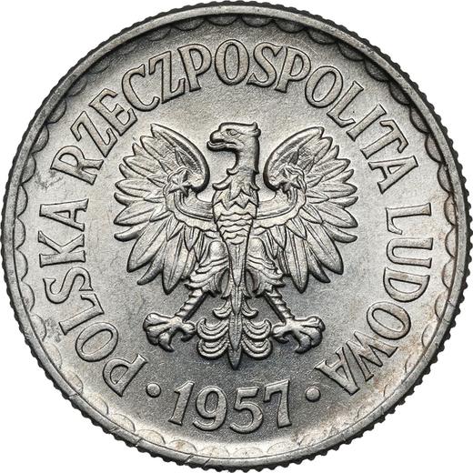 Anverso 1 esloti 1957 - valor de la moneda  - Polonia, República Popular