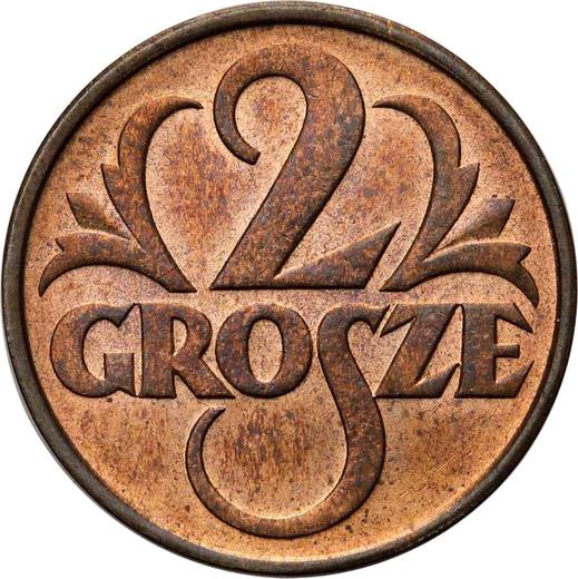 Реверс монеты - 2 гроша 1935 года WJ - цена  монеты - Польша, II Республика