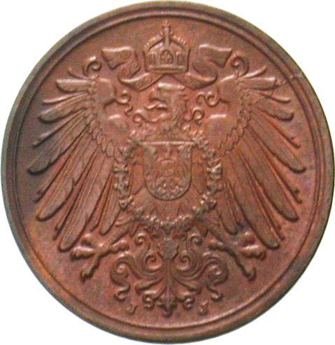 Реверс монеты - 1 пфенниг 1908 года J "Тип 1890-1916" - цена  монеты - Германия, Германская Империя