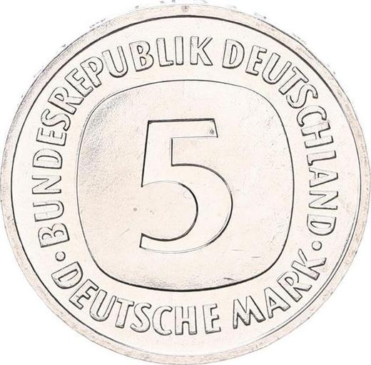 Anverso 5 marcos 1984 D - valor de la moneda  - Alemania, RFA