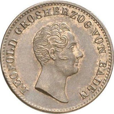 Аверс монеты - 1 крейцер 1842 года - цена  монеты - Баден, Леопольд