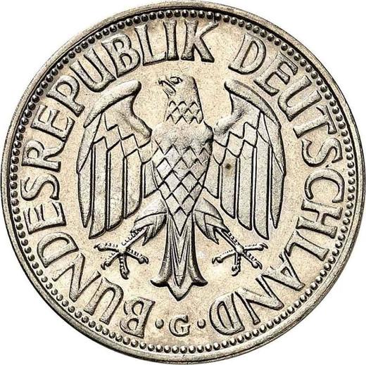 Реверс монеты - 1 марка 1956 года G - цена  монеты - Германия, ФРГ