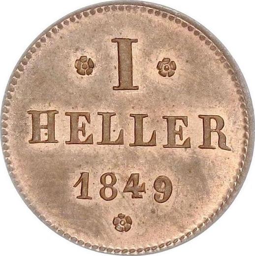 Rewers monety - 1 halerz 1849 - cena  monety - Hesja-Darmstadt, Ludwik III