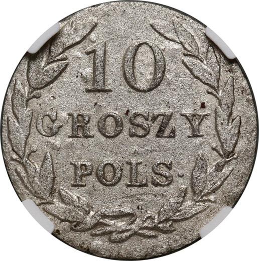 Реверс монеты - 10 грошей 1827 года FH - цена серебряной монеты - Польша, Царство Польское