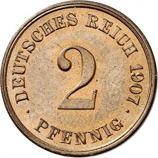 Аверс монеты - 2 пфеннига 1907 года E "Тип 1904-1916" - цена  монеты - Германия, Германская Империя