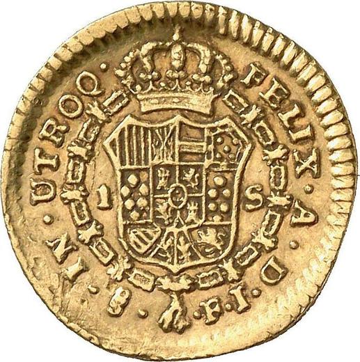 Реверс монеты - 1 эскудо 1811 года So FJ - цена золотой монеты - Чили, Фердинанд VII