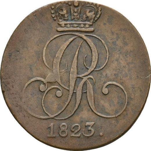 Аверс монеты - 1 пфенниг 1823 года C - цена  монеты - Ганновер, Георг IV