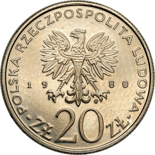 Obverse Pattern 20 Zlotych 1980 MW "XXII Summer Olympic Games - Moscow 1980" Nickel -  Coin Value - Poland, Peoples Republic