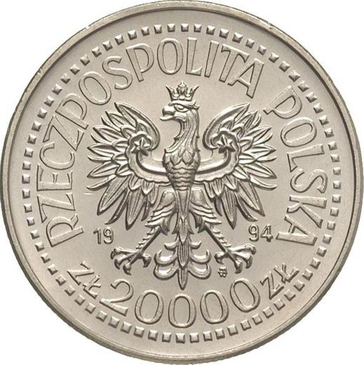 Аверс монеты - 20000 злотых 1994 года MW RK "Открытие нового здания монетного двора" - цена  монеты - Польша, III Республика до деноминации