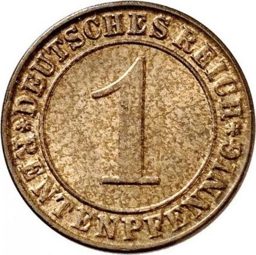 Аверс монеты - 1 рентенпфенниг 1923 года J - цена  монеты - Германия, Bеймарская республика