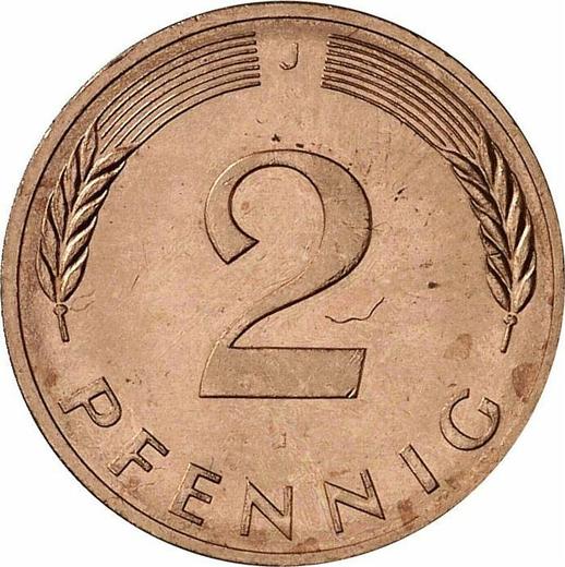Аверс монеты - 2 пфеннига 1982 года J - цена  монеты - Германия, ФРГ