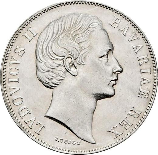 Аверс монеты - Талер 1867 года "Мадонна" - цена серебряной монеты - Бавария, Людвиг II