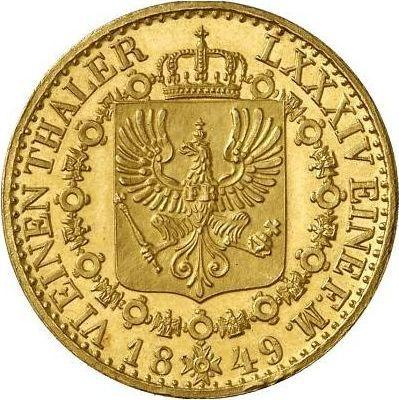 Реверс монеты - 1/6 талера 1849 года A Золото - цена золотой монеты - Пруссия, Фридрих Вильгельм IV