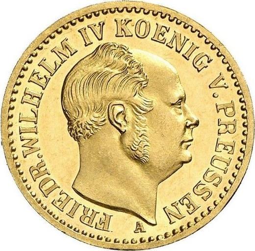 Аверс монеты - 1/2 кроны 1858 года A - цена золотой монеты - Пруссия, Фридрих Вильгельм IV