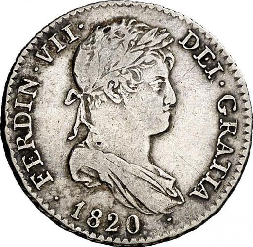 Awers monety - 1 real 1820 M GJ - cena srebrnej monety - Hiszpania, Ferdynand VII