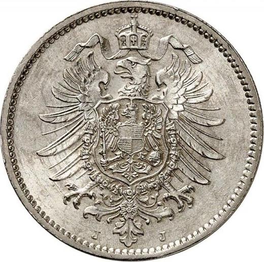 Reverso 1 marco 1880 J "Tipo 1873-1887" - valor de la moneda de plata - Alemania, Imperio alemán