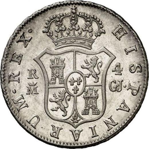 Реверс монеты - 4 реала 1818 года M GJ - цена серебряной монеты - Испания, Фердинанд VII