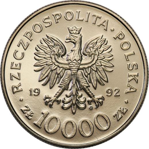 Аверс монеты - Пробные 10000 злотых 1992 года MW ET "Владислав III Варненчик" Никель - цена  монеты - Польша, III Республика до деноминации