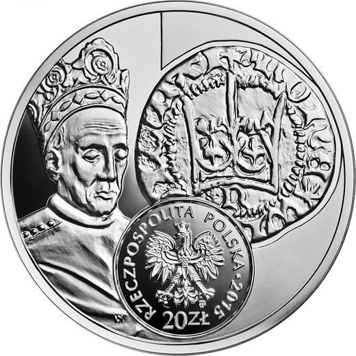Anverso 20 eslotis 2015 MW "Medio grosz de Vladislao II Jagellón" - valor de la moneda de plata - Polonia, República moderna