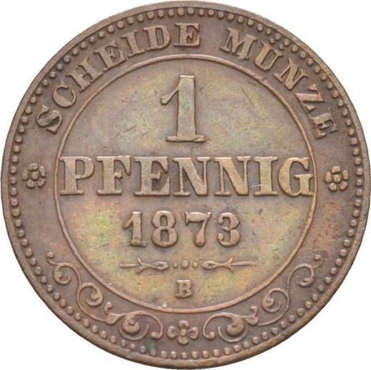 Revers 1 Pfennig 1873 B - Münze Wert - Sachsen-Albertinische, Johann