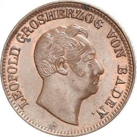 Awers monety - 1 krajcar 1852 - cena  monety - Badenia, Leopold