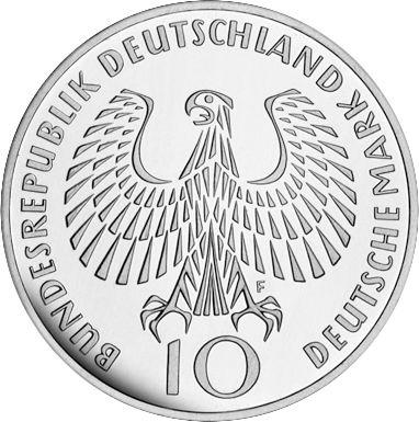 Reverso 10 marcos 1972 F "Juegos de la XX Olimpiada de Verano" - valor de la moneda de plata - Alemania, RFA