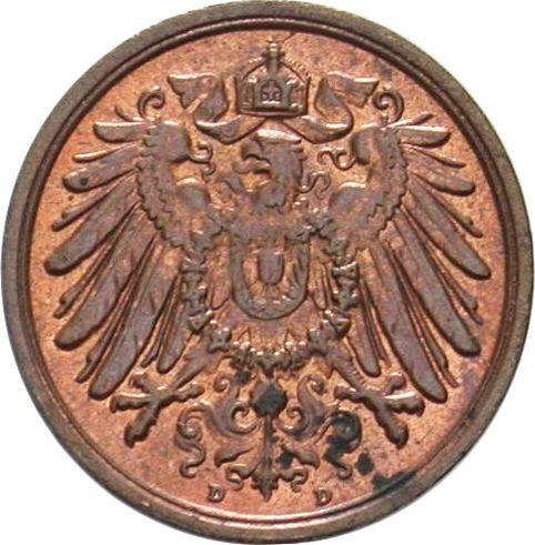 Реверс монеты - 2 пфеннига 1906 года D "Тип 1904-1916" - цена  монеты - Германия, Германская Империя