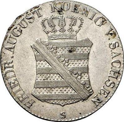 Аверс монеты - 1/12 талера 1826 года S - цена серебряной монеты - Саксония-Альбертина, Фридрих Август I