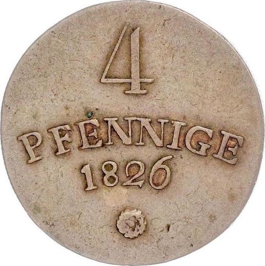 Reverso 4 Pfennige 1826 - valor de la moneda  - Sajonia-Weimar-Eisenach, Carlos Augusto
